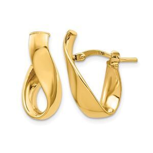 14K Yellow Gold Twist Post Earrings